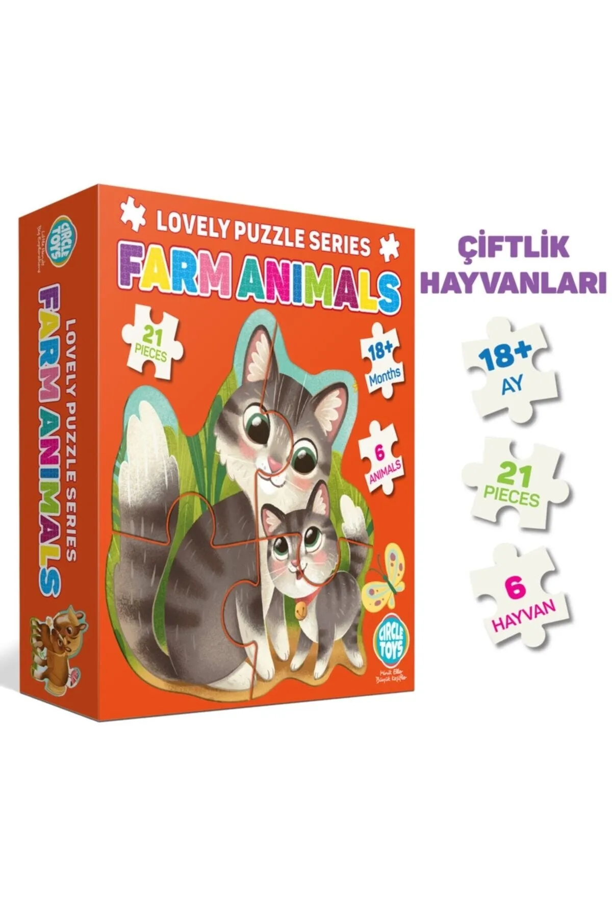 Sevimli%20Çiftlik%20Hayvanları%20Puzzle%2018%20Ay+%2021%20Parça