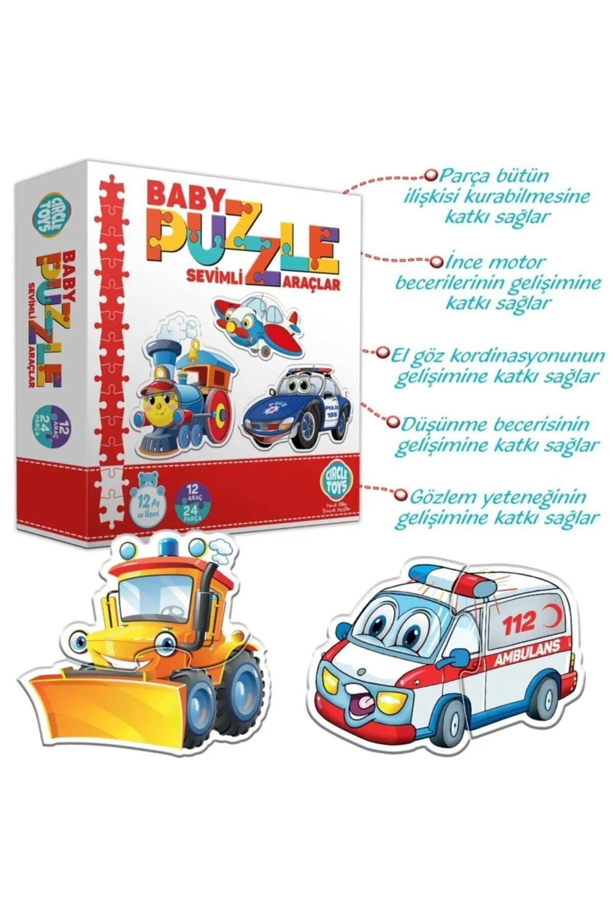 Sevimli%20Araçlar%20Eşleştirme%20Oyunu%2012%20Araç%2024%20Parça