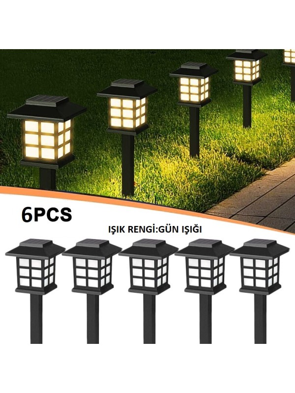 Güneş%20Enerjili%205w%20Çim%20Armatürü%20Gün%20Işığı%206lı%20Set