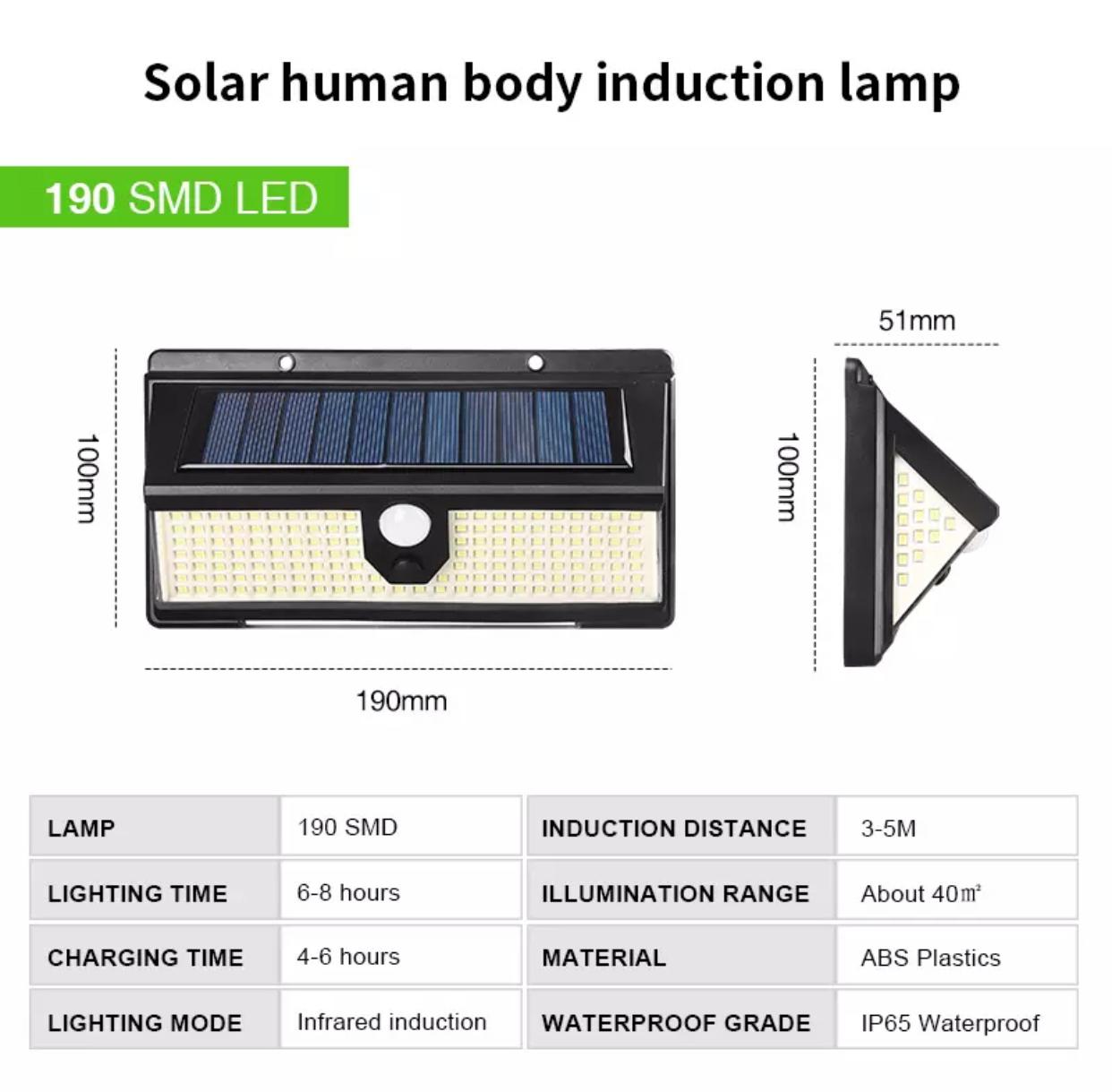 Solar%20Güneş%20Enerjili%20190%20Ledli%20Çakarlı%20Hareket%20ve%20Karanlık%20Sensörlü%20Su%20Geçirmez