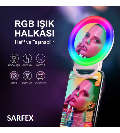 Şarjlı%20Selfi%20Öz%20Çekim%20Işığı%2015%20Renk%20Modlu%20Rgb