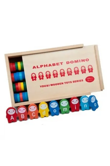 Eğitici Ahşap Domino Alfabe 104 Parça