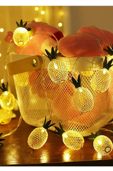 Dekoratif 3d Ananas Led Aydınlatma 10 Ledli