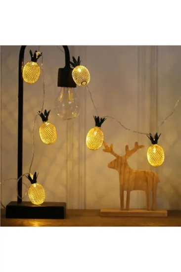 Dekoratif 3d Ananas Led Aydınlatma 10 Ledli