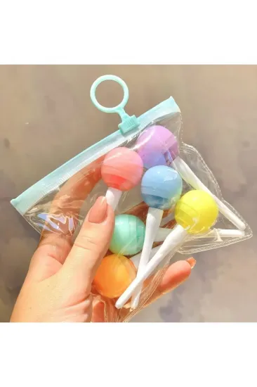 Lolipop Şeker Şeklinde Fosforlu Kalem 6 Renk