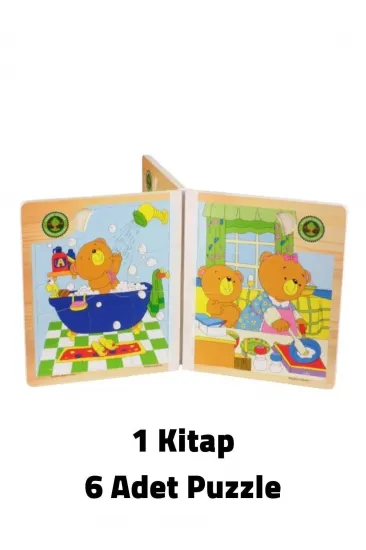 Ahşap Kitap Puzzle Defter 6 Sayfa