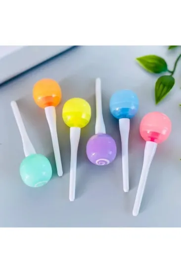 Lolipop Şeker Şeklinde Fosforlu Kalem 6 Renk