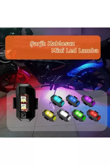 Led Şarjlı Kablosuz Mini Led Çakarlı Lamba