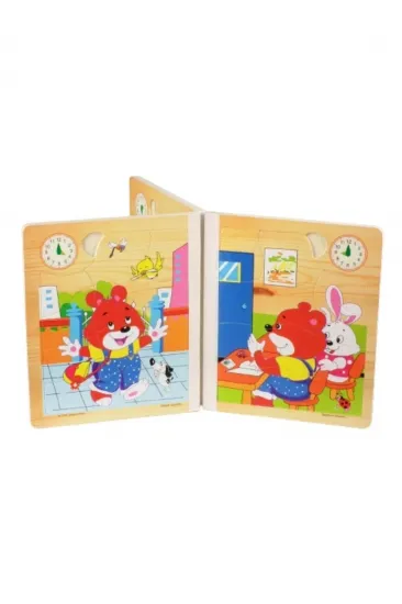 Ahşap Kitap Puzzle Defter 6 Sayfa