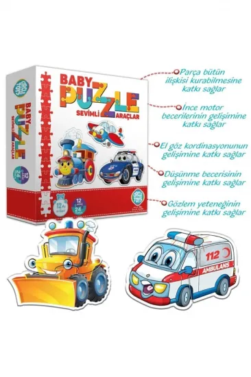 Baby Puzzle Sevimli Araçlar Eşleştirme Oyunu