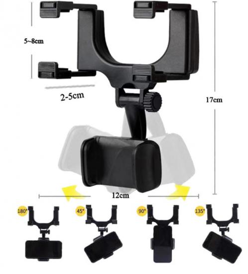 Araba Dikiz Aynasına Takılan Telefon Tutucu