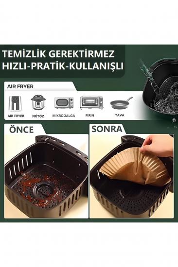 50 Adet Air Fryer Pişirme Kağıdı Yuvarlak Tabak