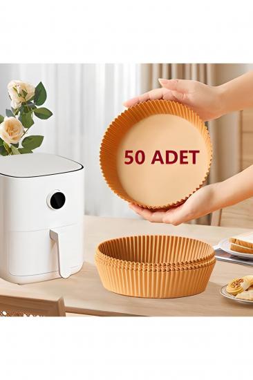 50 Adet Air Fryer Pişirme Kağıdı Yuvarlak Tabak