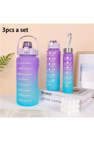 Su Matarası 3lü Set 2 lt+900 ml+600 ml Tritan Şişe