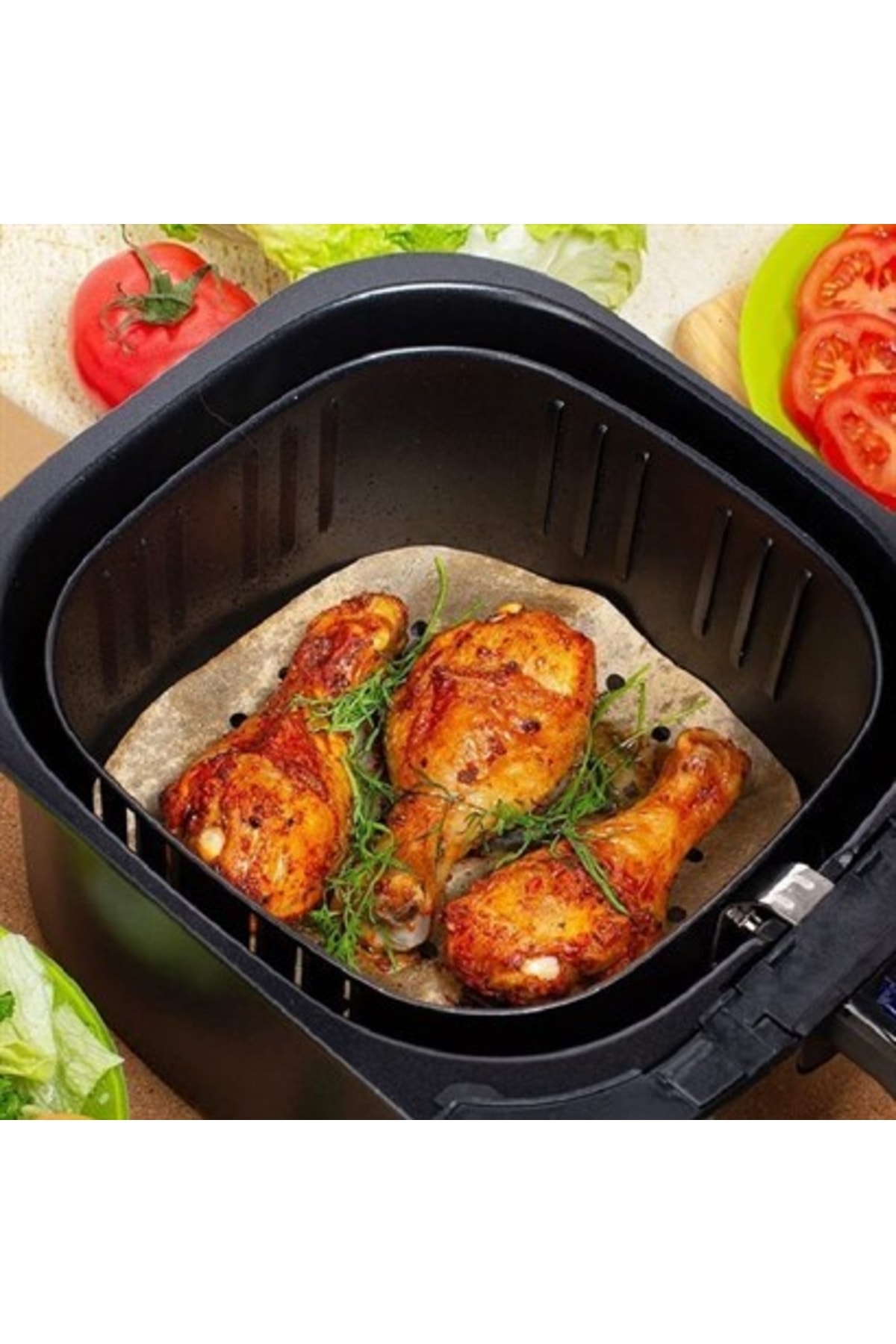 50%20Adet%20Air%20Fryer%20Pişirme%20Kağıdı%20Delikli%20Kare%20Model%20Tek%20Kullanımlık